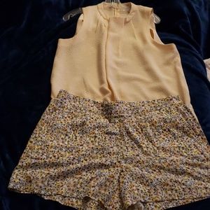 Peach Calvin Klein textured blouse